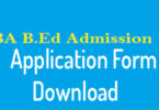B.Ed Admission 2021 Application Form Download
